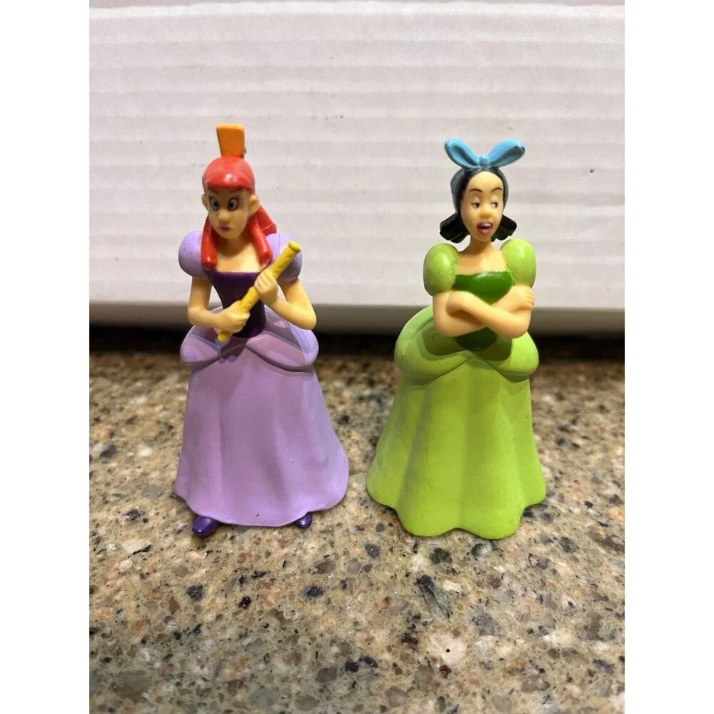 Cinderellas Step Sisters Drizella & Anastasia PVC Figurine 3.5 Inch Cake Topper